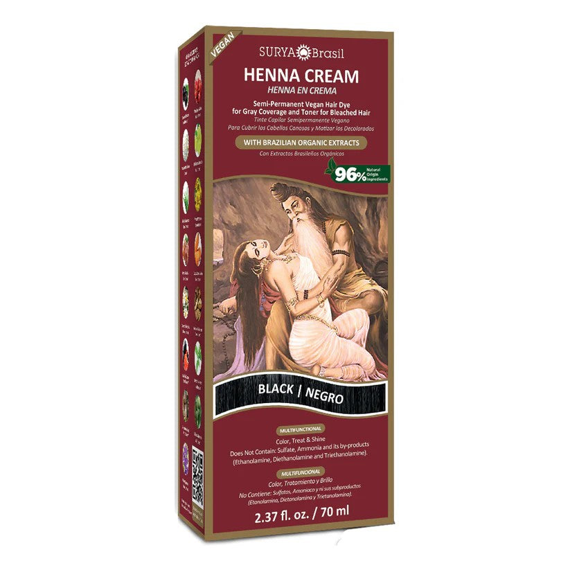Surya Brasil Natural Henna Cream Hair Color Treatment for Gray Coverage, Color Enhancement & Hair Health