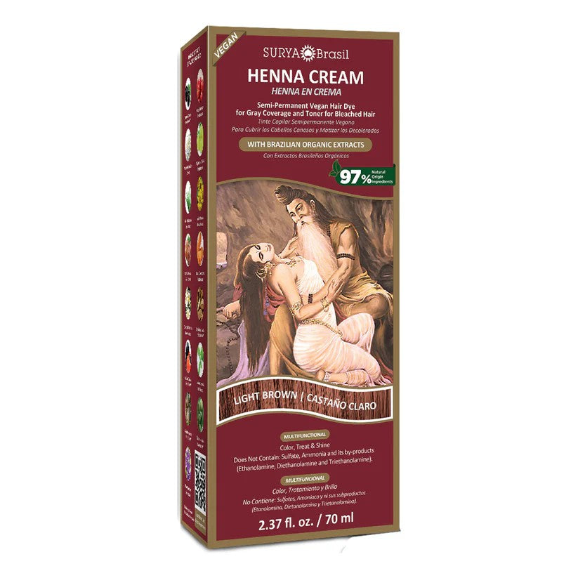 Surya Brasil Natural Henna Cream Hair Color Treatment for Gray Coverage, Color Enhancement & Hair Health