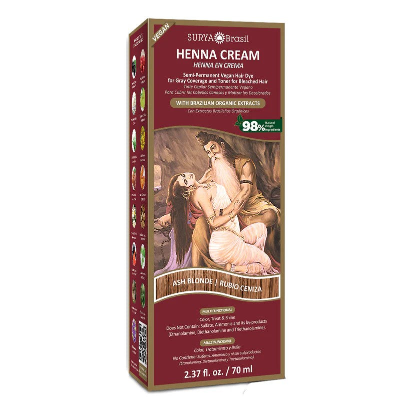Surya Brasil Natural Henna Cream Hair Color Treatment for Gray Coverage, Color Enhancement & Hair Health
