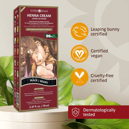 Surya Brasil Natural Henna Cream Hair Color Treatment for Gray Coverage, Color Enhancement & Hair Health