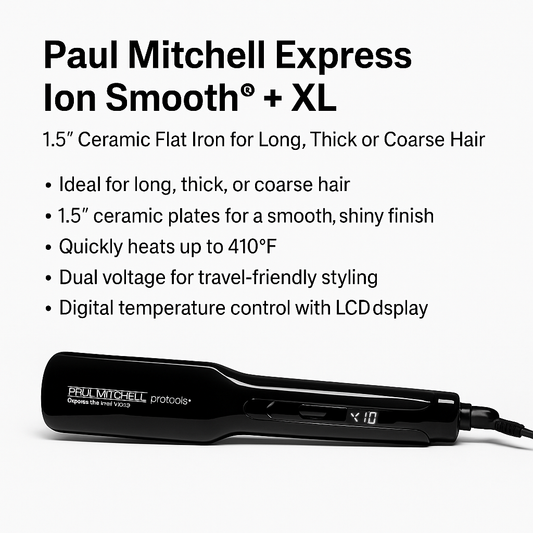 Paul Mitchell Express Ion Smooth® + XL – 1.5” Ceramic Flat Iron for Long, Thick or Coarse Hair